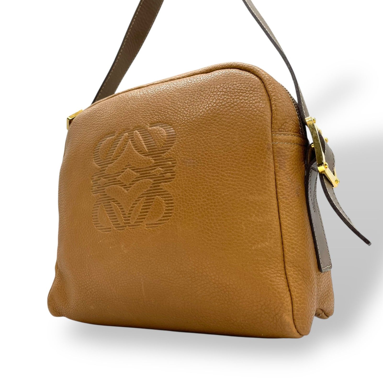 LOEWE ロエベ ロゴ型押し レザーショルダーバッグ 【公式通販】
