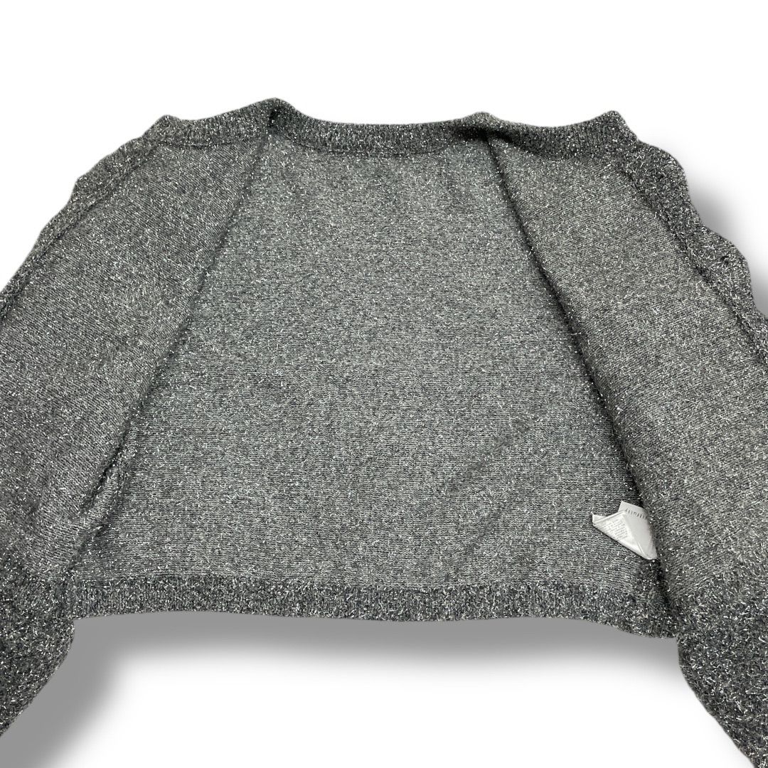 ウィルフリー willfully 24SS bustier & cardigan set アンサンブルニット ラメ ショートカーディガン 長袖 ビスチェ F グレー willfully ウィルフリー bustier & cardigan set アンサンブル