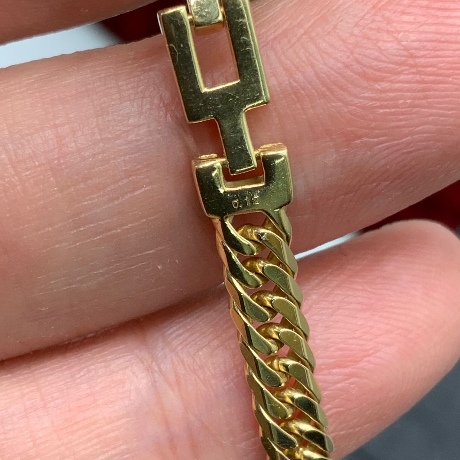 K18 喜平ダイヤ 馬蹄ブレスレット 14. 1g 6面ダブル 約20.5cm