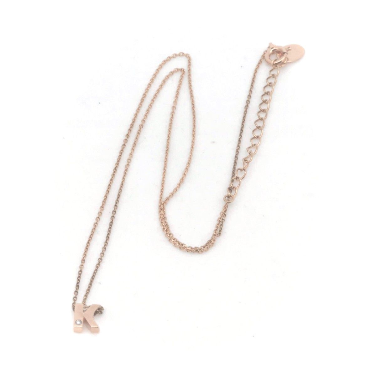 なやた　　K10PG ダイヤイニシャルネックレス 楽天市場】K10PG ピンクゴールドダイヤモンド イニシャル ペンダント