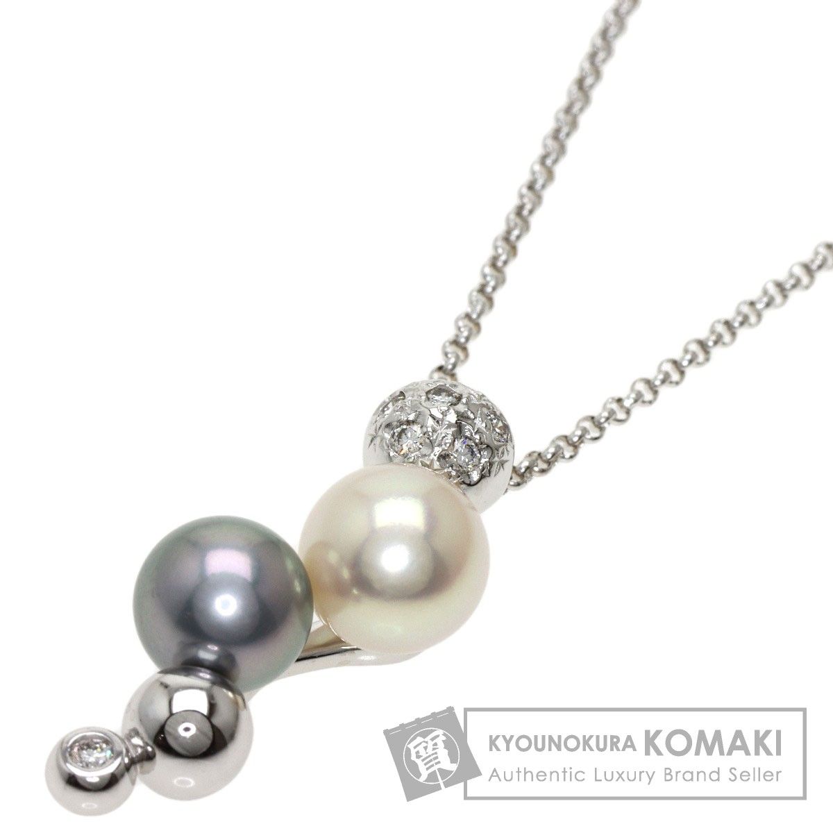 TASAKI パール 真珠 ダイヤモンド ネックレス K18WG レディース