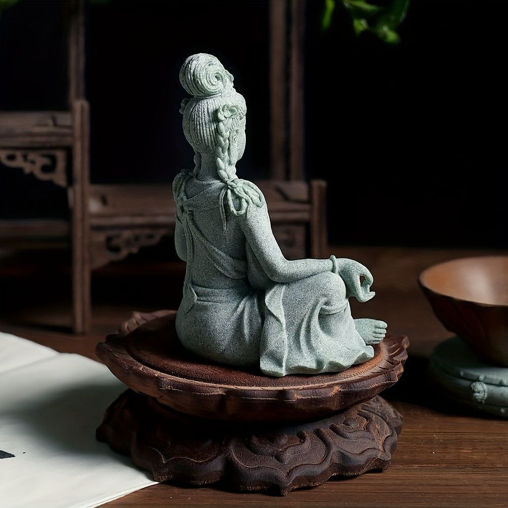 魚藍観音　菩薩　銅　仏像　彫刻　置物　風水　金運　骨董　インテリア　アンティーク 水月観音 観音 菩薩 像 仏像 石 彫刻 開運 健康運 金運 財運