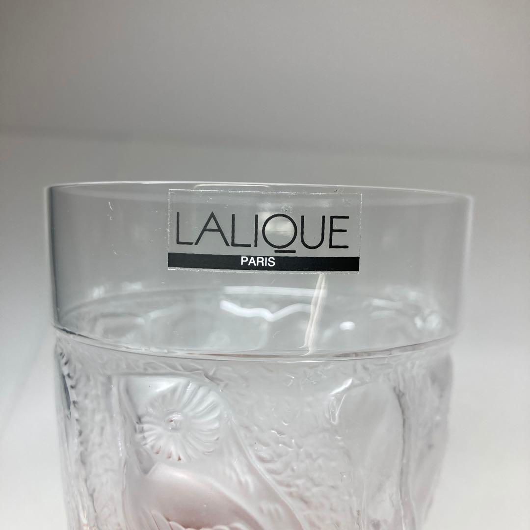 ラリックフクロウ タンブラー 共箱 高さ12.8㎝ 東Y6-1230 トヒオ