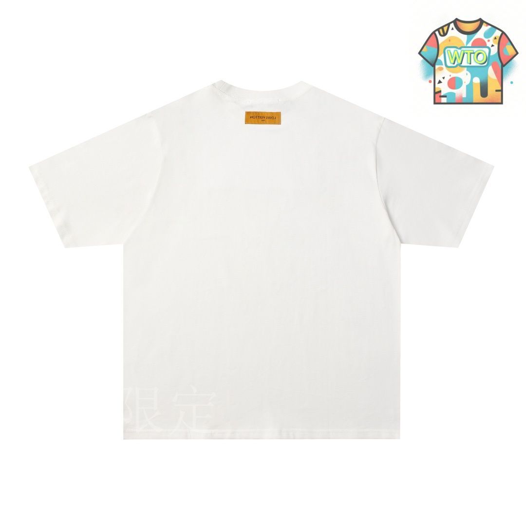 *胸元ロゴが映える！国内発送*【Louis Vuitton】Tシャツ 今日特価】Louis Vuitton Lv New Logo Print カジュアル T
