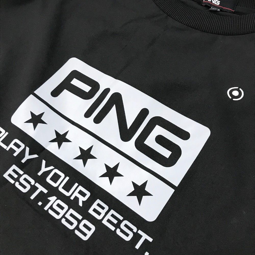 サイズ：L PING ピン 2024年モデル ロゴジャカード ニット ジップジャケット 総柄 ブラック系 [240101415823] ゴルフウェア メンズ ストスト PING ピン 2024年モデル ロゴジャカード ニット ジップ