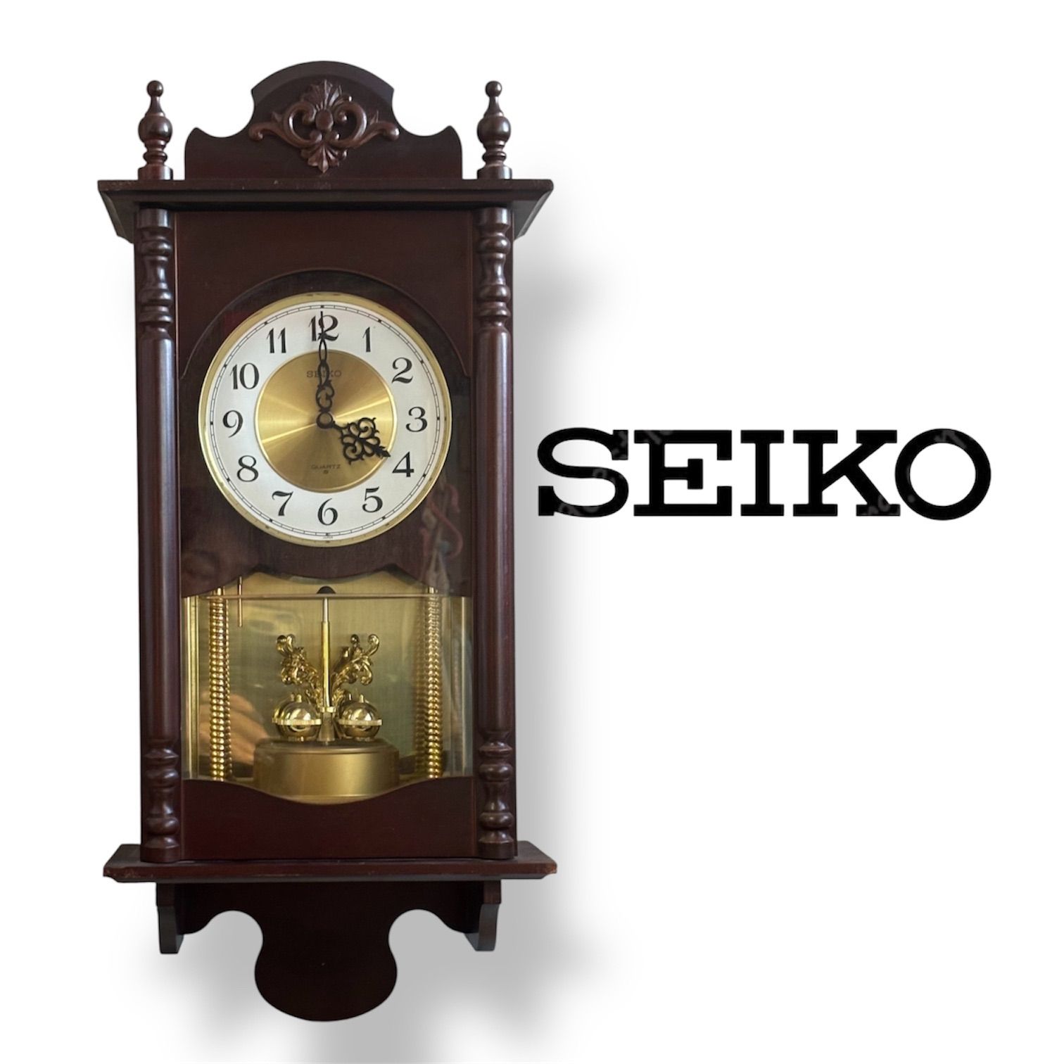H0469】SEIKOセイコー QB550B 掛け時計 柱時計 振り子時計 ☆SEIKO