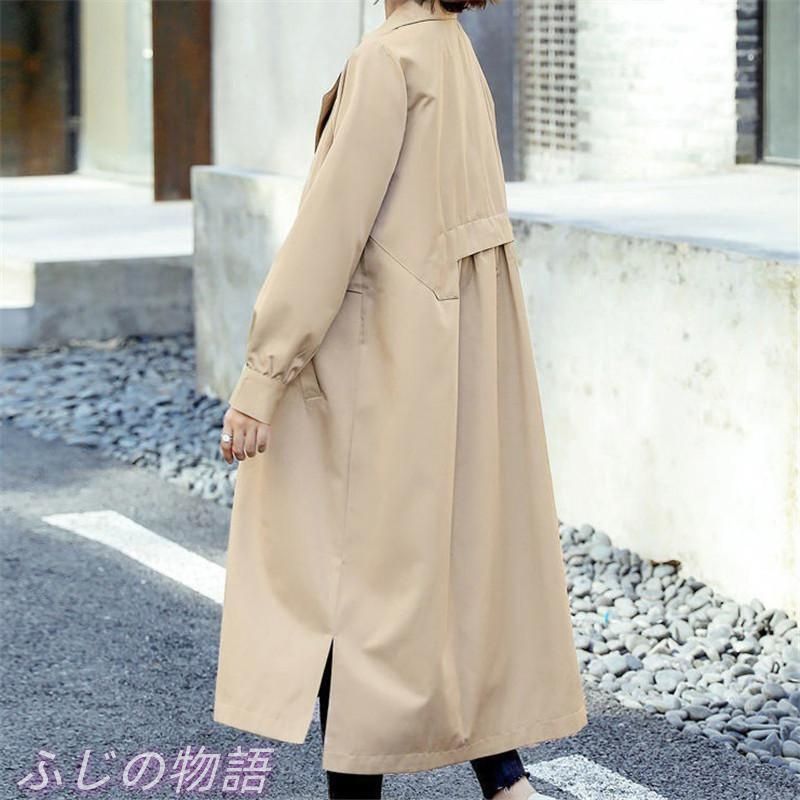 げトレンチコート レディース 春服 スプリングコート マウンテンパーカー ジャケット ゆったり ロング丈 羽織 アウター 春秋 カジュアル 卒業式 服