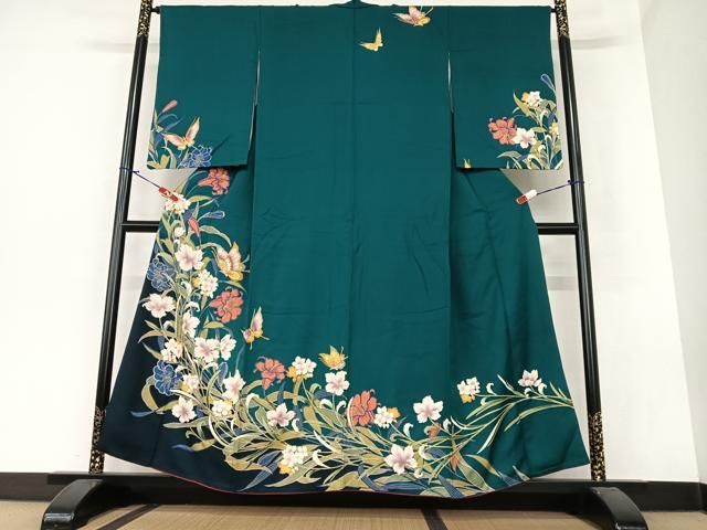平和屋着物○訪問着 花蝶文 暈し染め 金彩 正絹 逸品 AAAZ7383zg