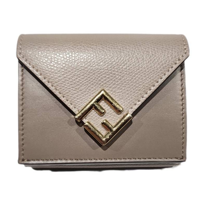 FENDI FFダイヤモンド財布 ベージュ フェンディ 折り財布 FF