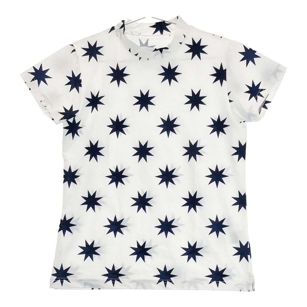 サイズ 2 JACK BUNNY ジャックバニー 2025年モデル ハイネック 半袖Tシャツ 総柄 ホワイト系 240101271003 ゴルフウェア レディース ストスト