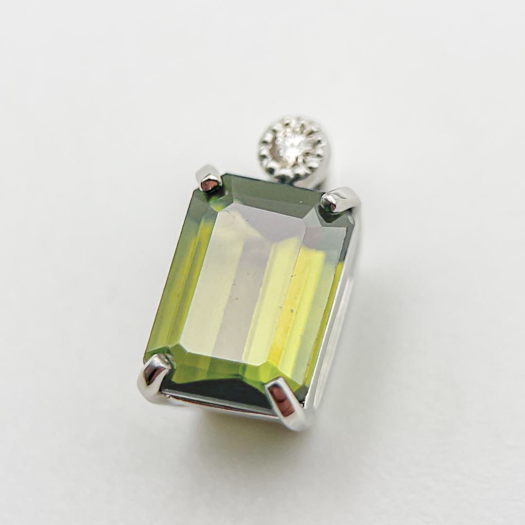 JN249 Pt900 グリーントルマリン 1.0ct ペンダントトップ