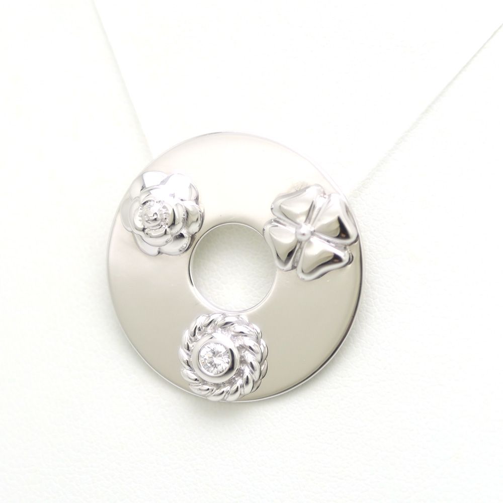 楠本質店 元住吉 シャネル K18WG スリーシンボル ペンダントトップ 1Pダイヤ カメリア クローバー