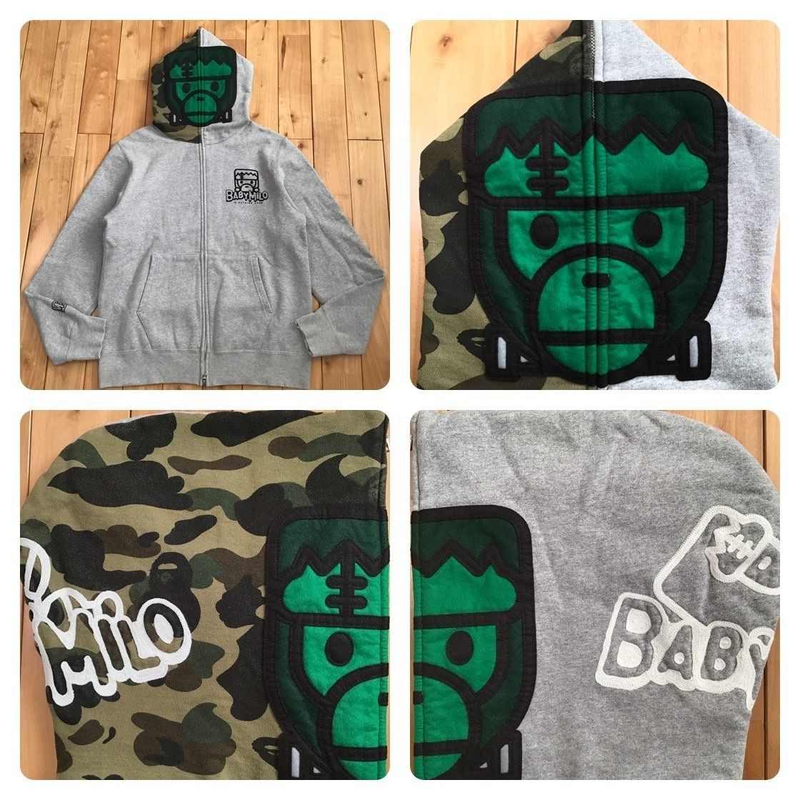 BAPE ハロウィン フランケン マイロ フルジップ パーカー Lサイズ a bathing ape full zip hoodie MILO Halloween エイプ ベイプ