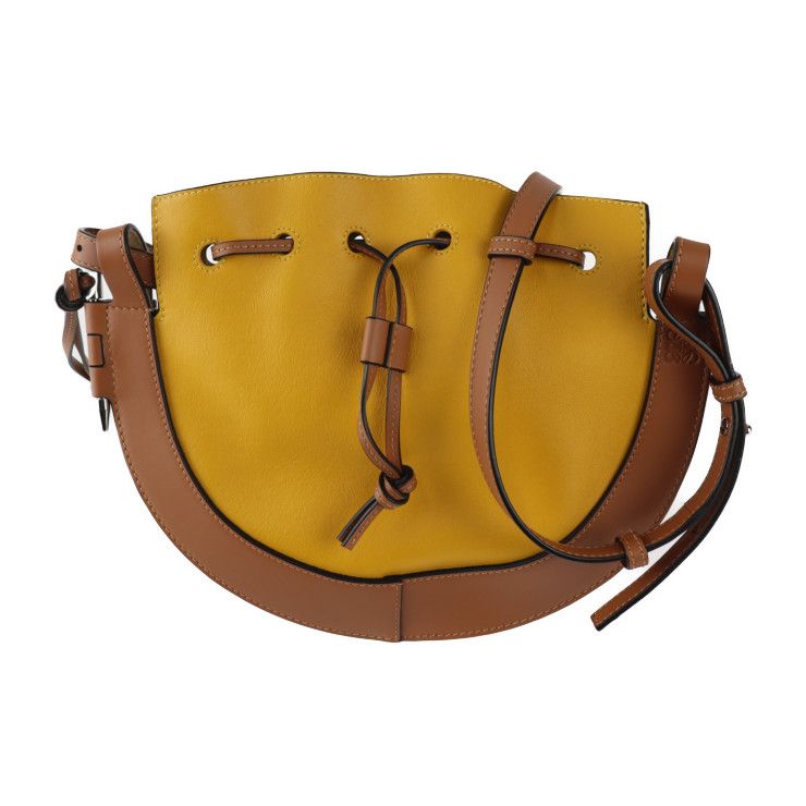 LOEWE ロエベ ホースシュー スモール ショルダーバッグ A826303X03 カーフレザー イエロー系 ブラウン系 巾着 ポシェット  【本物保証】 - メルカリ