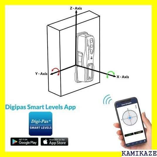 ☆便利 DigiPas DWL1900XY 2軸高精度デジタル水準器 Bluetooth 0.02mm