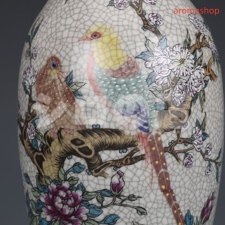 高品質 官窯焼き 粉彩描金 磁器 花瓶 景徳鎮 置物 中国陶磁 中国美術