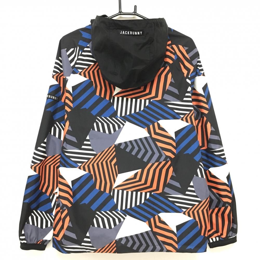超美品】ジャックバニー ジップパーカー 黒×オレンジ 総柄 裏