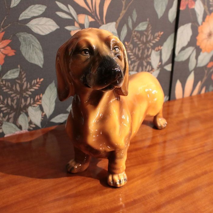 イタリア製 ミニチュアダックスフンド Miniature Dachshund 置物 犬 