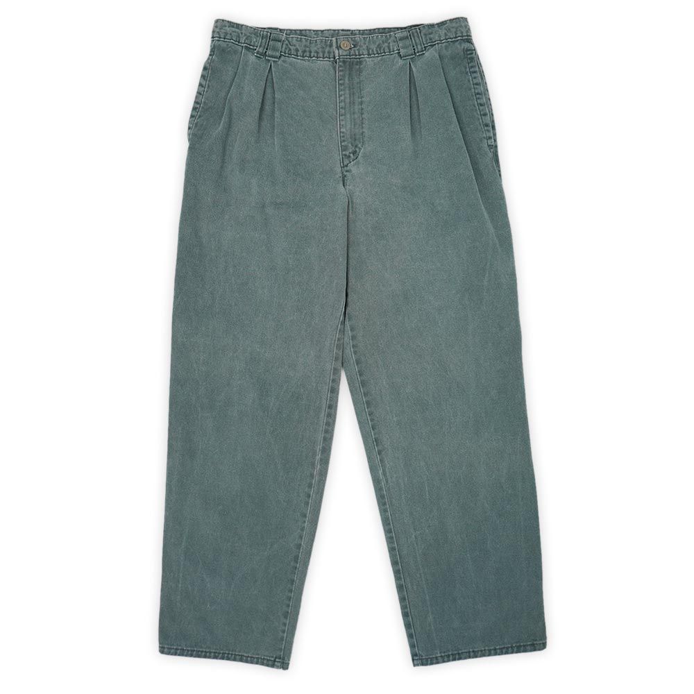 ドッカーズ DOCKERS 90s 90年代 2タック チノパン トラウザー MADE IN USA アメリカ製 ウォッシュ加工 ヴィンテージ ビンテージ VINTAGE 古着 メンズ ズボン パンツ グリーン W32 L30【中古】