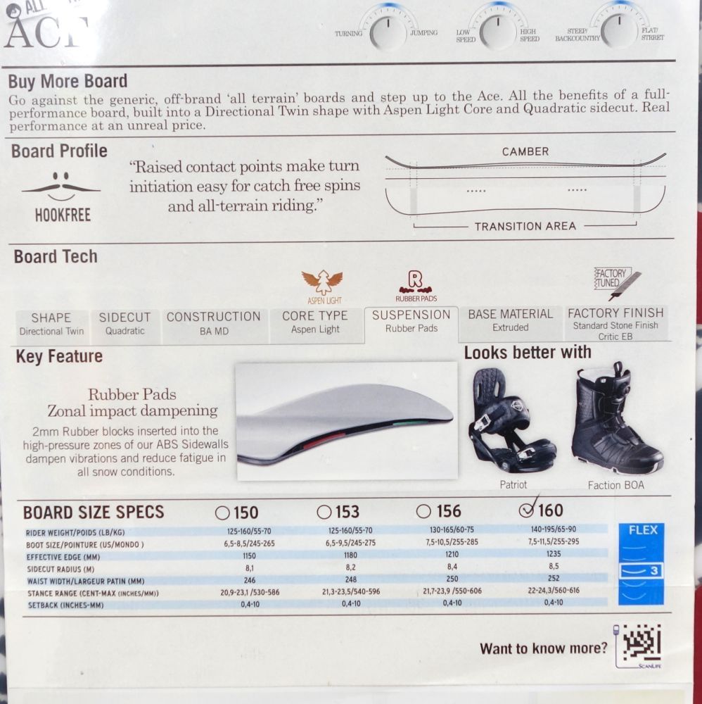 未使用 サロモン SALOMON ACE 160cm スノーボード デッキ 板 - メルカリ