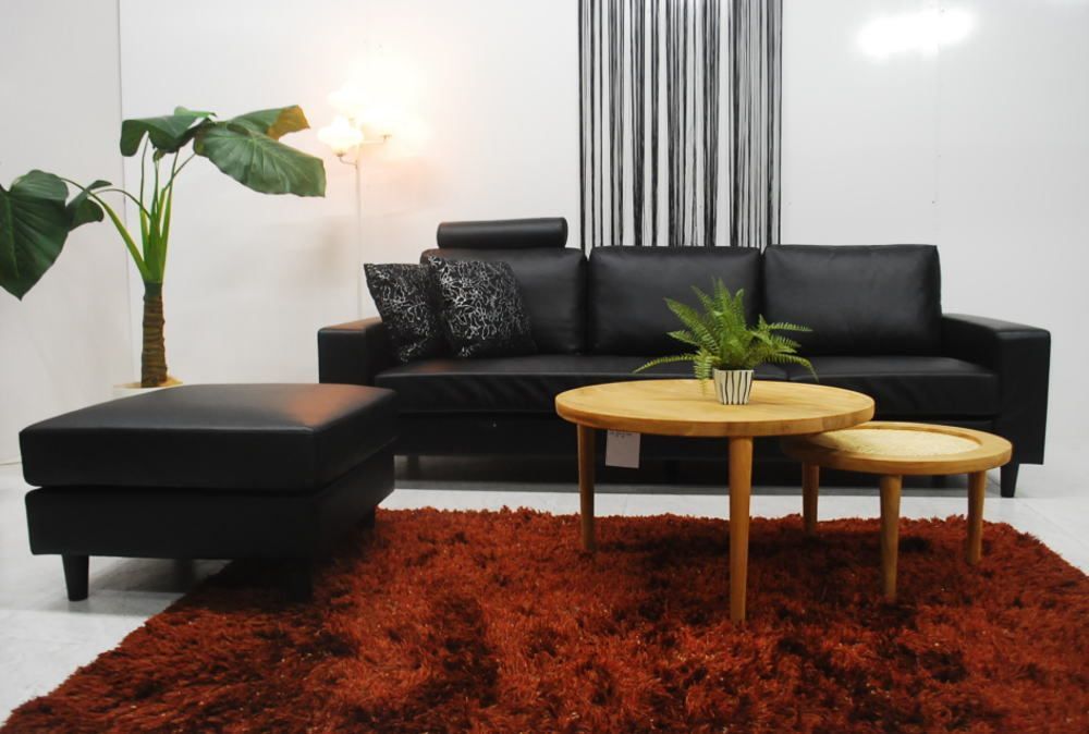 アウトレット 現品限り 一部 スタイリッシュモダンデザイン 置き方自由自在 ソファーセット カウチ 横幅２３０幅