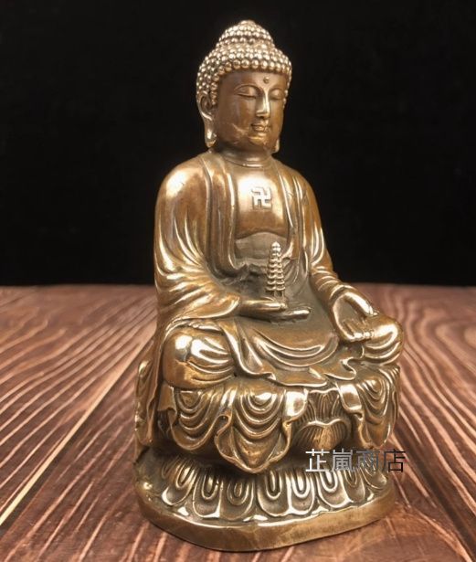 仏教美術 仏像 託塔如来仏祖像 小仏像 銅製 銅器 【公式通販】