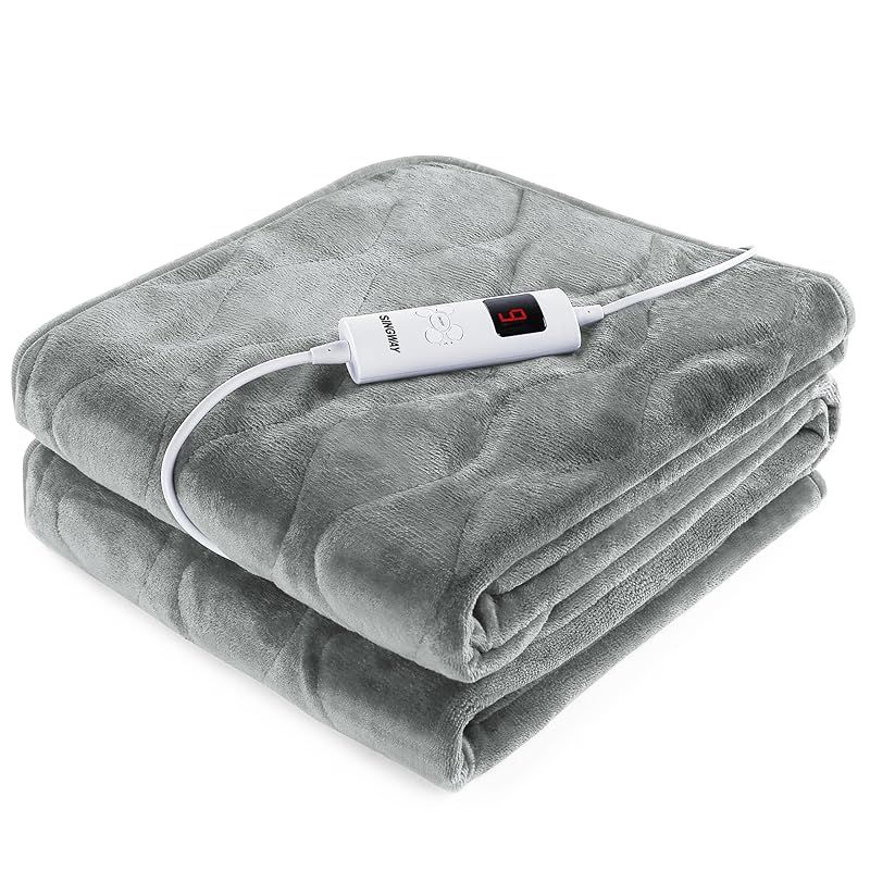グレー 電気毛布 9段階温度調節 6段階温度 家電 電気毛布 敷き毛布