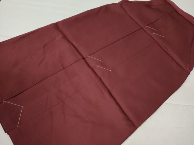 平和屋着物○女性 行灯袴 総刺繍 花唐草文 葡萄色 卒業式 洗える着物  