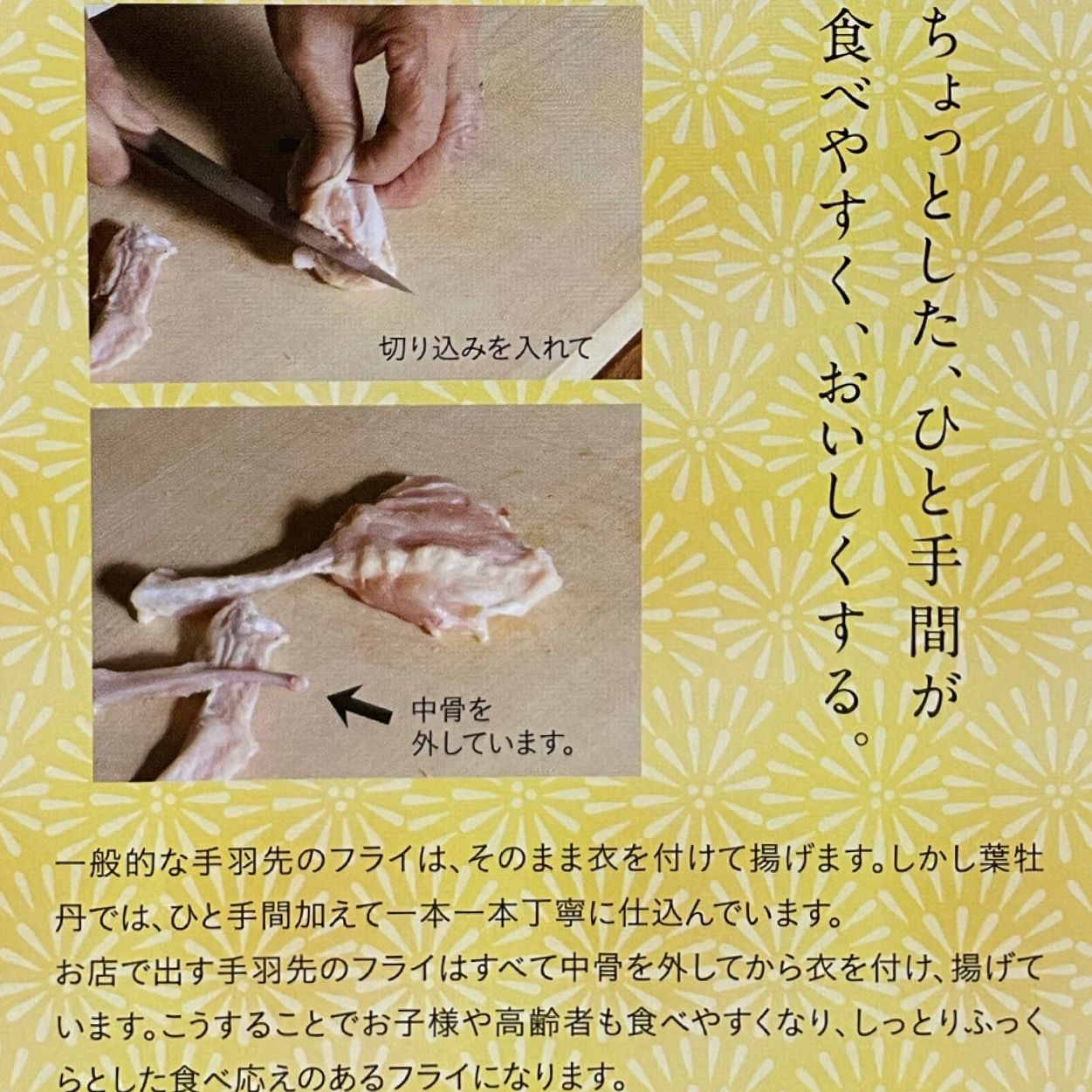 葉牡丹の手羽先のフライ