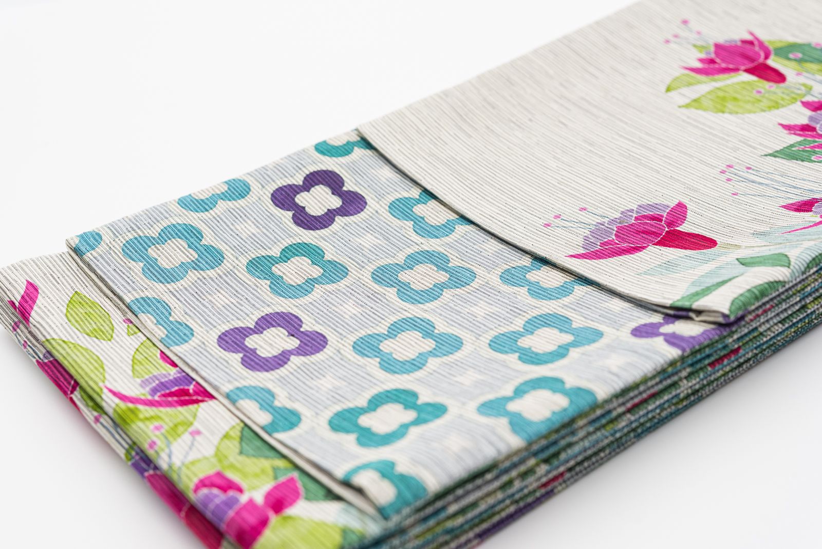 召しませ花 リバーシブル半幅帯