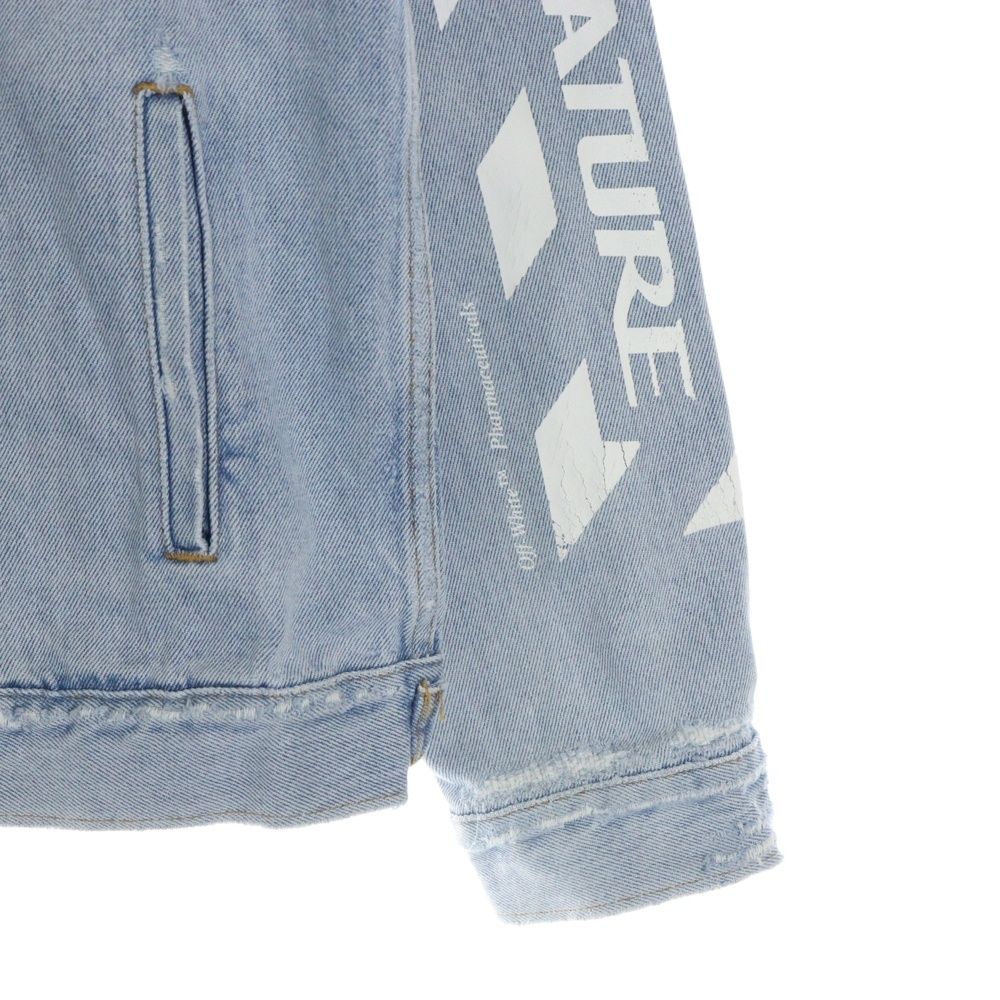 OFF-WHITE (オフホワイト) 18SS Striped Denim Jacket ダメージ加工 