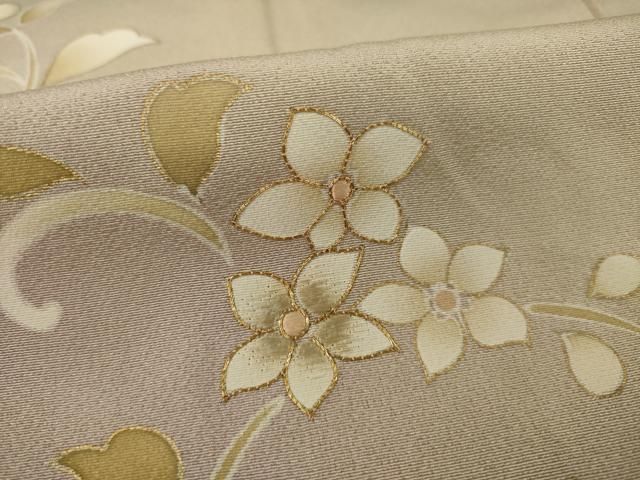 平和屋着物●訪問着　刺繍　花唐草文　暈し染め　金糸　金彩　正絹　逸品　AAAY9079ck 平和屋着物○訪問着 刺繍 花唐草文 暈し染め 金糸 金彩 正絹 逸品