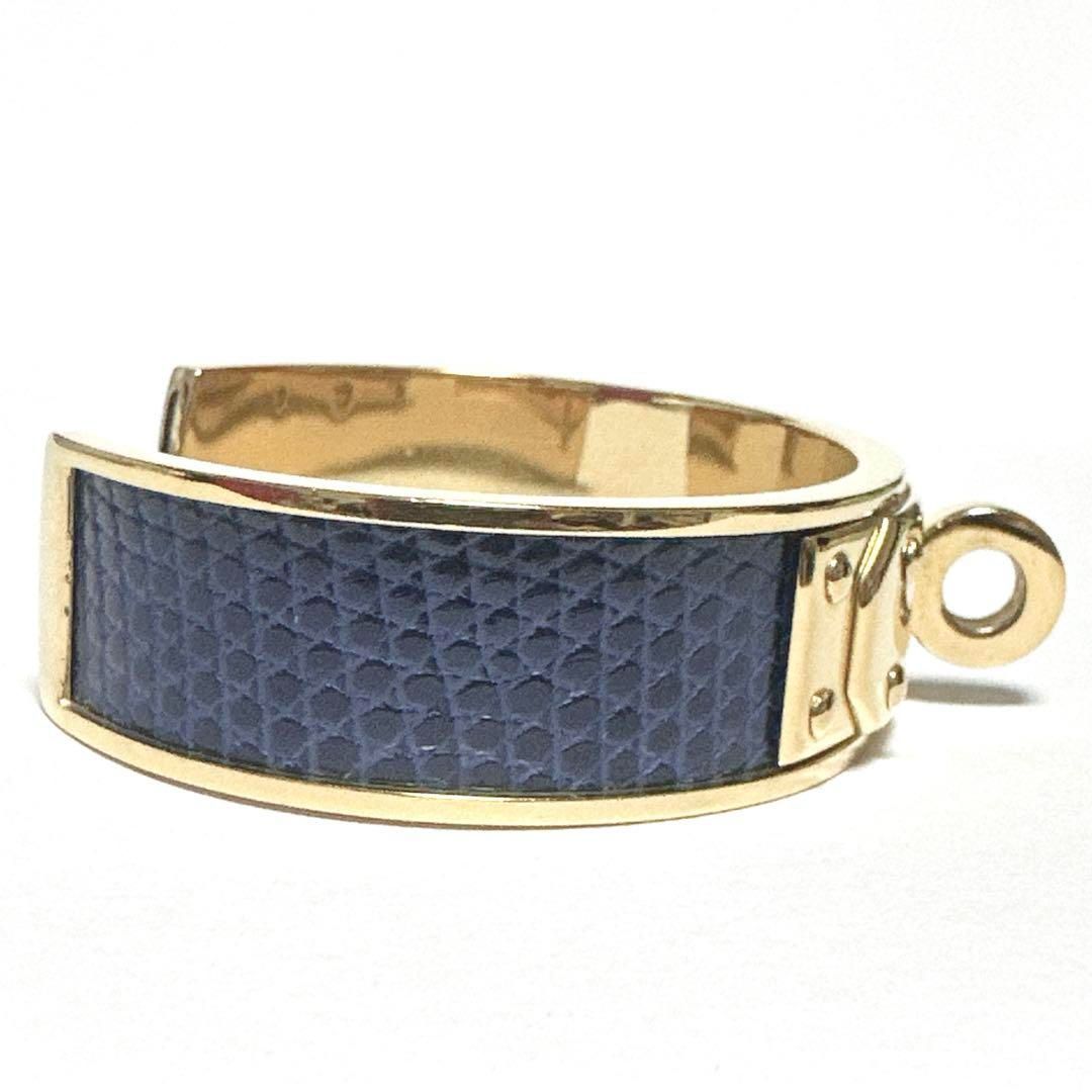 【美品】HERMES エルメス リザードバングルブレスレット 美品 HERMES エルメス リザード ケリーバングル ブレスレット ブルー