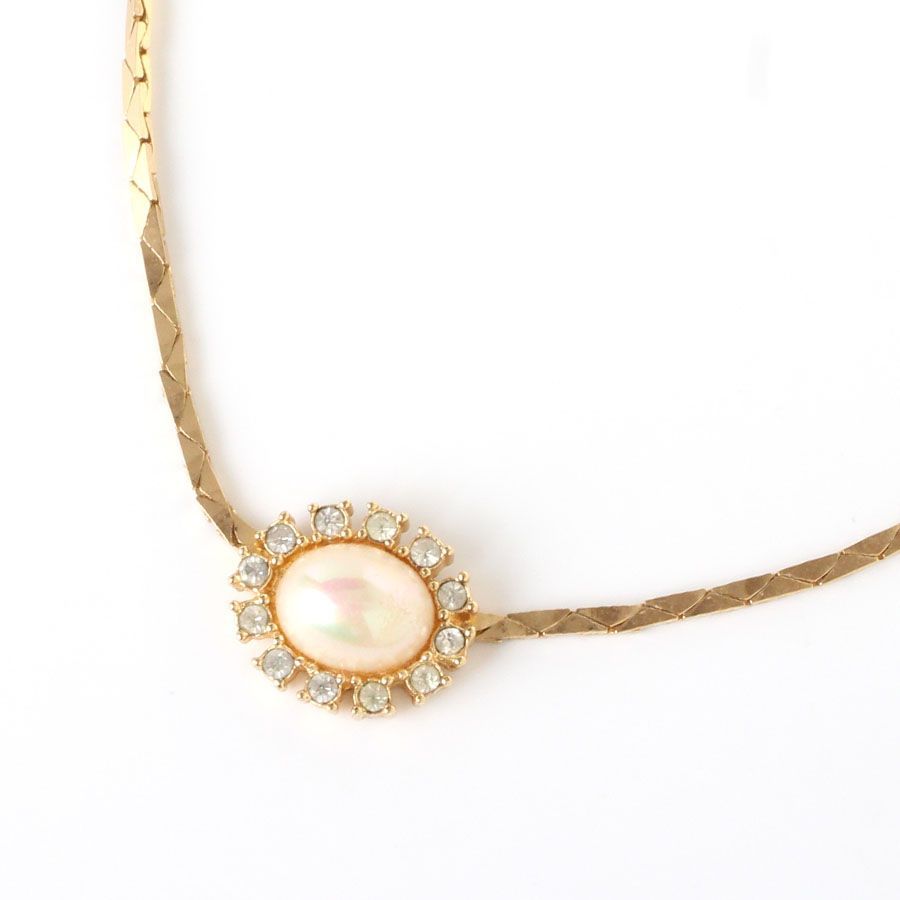 美品✨Dior　ディオール　ネックレス　ラインストーン　ビンテージ　ゴールド Diorクリスチャンディオール ネックレス ヴィンテージ ゴールド