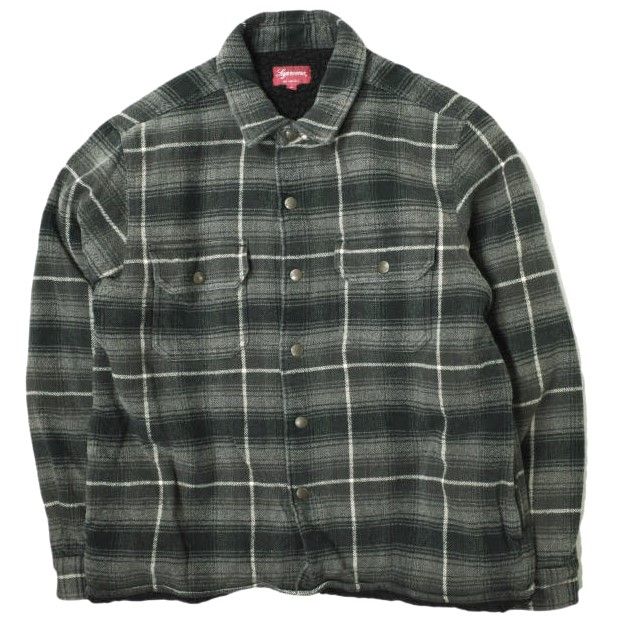 SUPREME シュプリーム 22AW Shearling Lined Flannel Shirt シアリングラインド フランネルシャツ M  Black 長袖 裏ボア チェック トップス g15078 - メルカリ