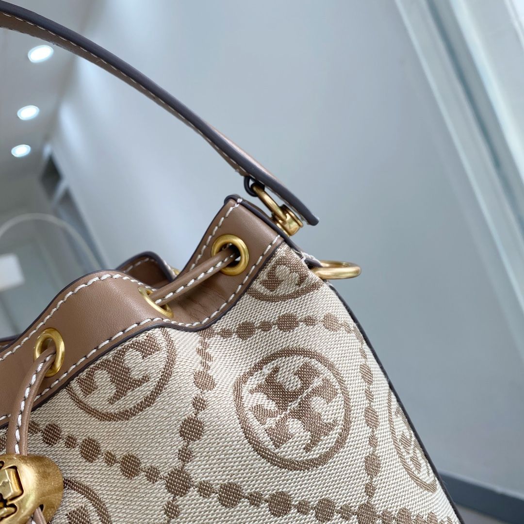 TORY BURCH トリーバーチ Tモノグラム ジャカード バケットバッグ