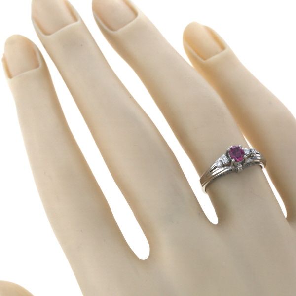 Pt900 プラチナ リング ルビー 0.30ct ダイヤモンド 0.06ct Pt900 プラチナ リング ルビー 0.30ct ダイヤモンド 0.06ct