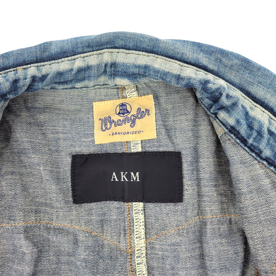 訳あり】AKM エイケイエム デニムシャツ 長袖 S コットン100