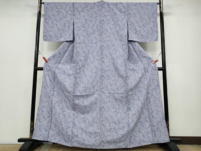 平和屋着物▽小紋　単衣　舞葉文　洗える着物　未使用　CAAV3189ut 平和屋着物▽小紋 単衣 舞葉文 洗える着物 未使用 CAAV3189ut