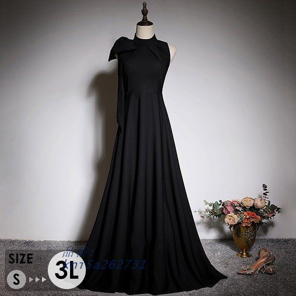 ドレス 大人 ピアノ 発表会 ロングドレス ノースリーブ 披露宴 ロング 黒 結婚式 演奏会用ドレス レディース 母親 演奏会 演奏会ドレス kni5a262731