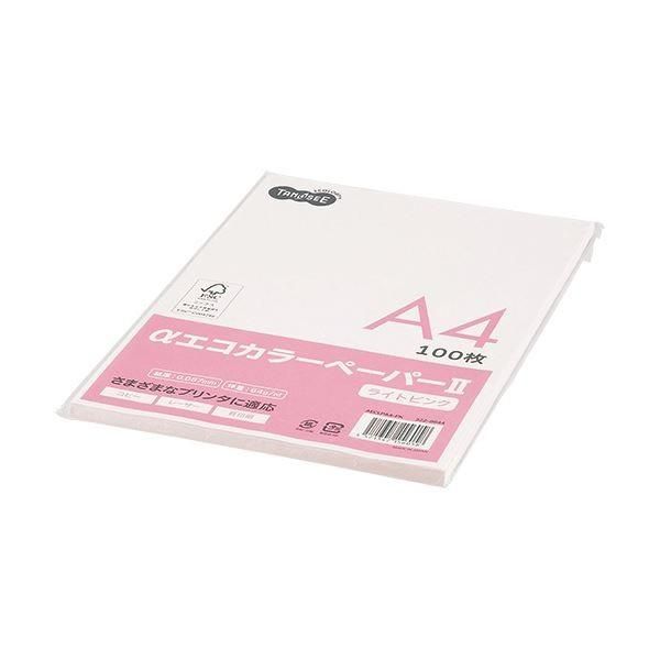 (まとめ) TANOSEE αエコカラーペーパーII A4 ライトピンク 少枚数パック 1冊（100枚） 〔×30セット〕