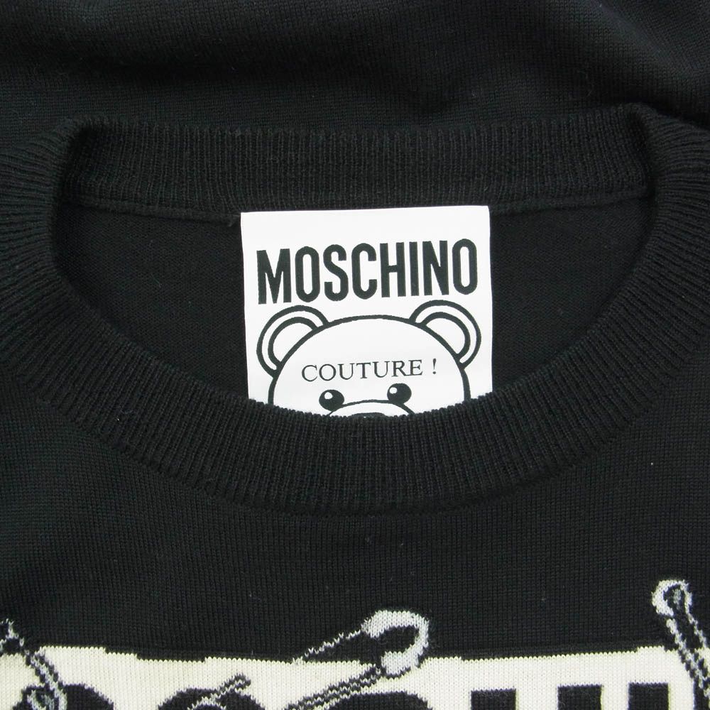 MOSCHINO モスキーノ イタリア製 BEAR ベア 安全ピン ロゴ ニット  