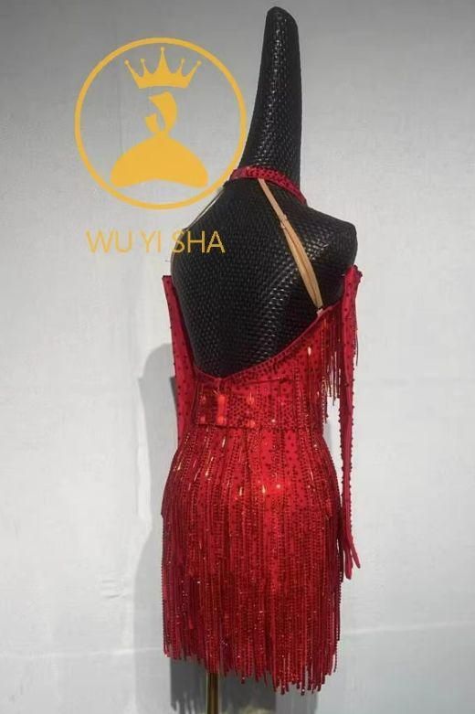 新品未使用オーダーメイド 社交ダンス衣装 ラテンワンピースドレス