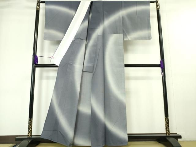 平和屋本店□極上 本塩沢 やまだ織 訪問着 単衣 染色作家 桐村博 雪の  