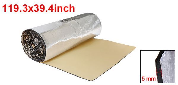 uxcell 断熱マット 303cm 100cm 車用断熱マット 吸音マット 防音フォーム 断熱材 断熱シート デッドニング 遮音防音材料 アルミ箔 熱反射 吸音 自動車 ドア断熱 エンジン 屋根用 汎用 厚さ5mm