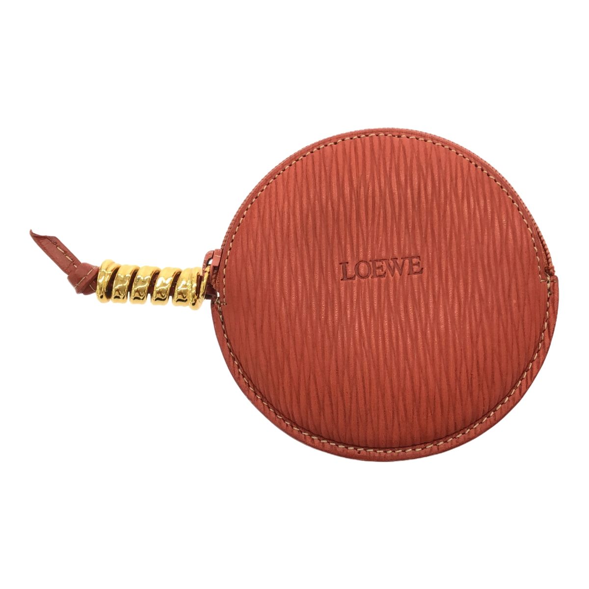 ✨️希少✨️ ロエベ コインケース ベラスケス ロゴ 丸形 ヴィンテージ LOEWE ロエベ コインケース ベラスケス 小物 丸 オレンジ