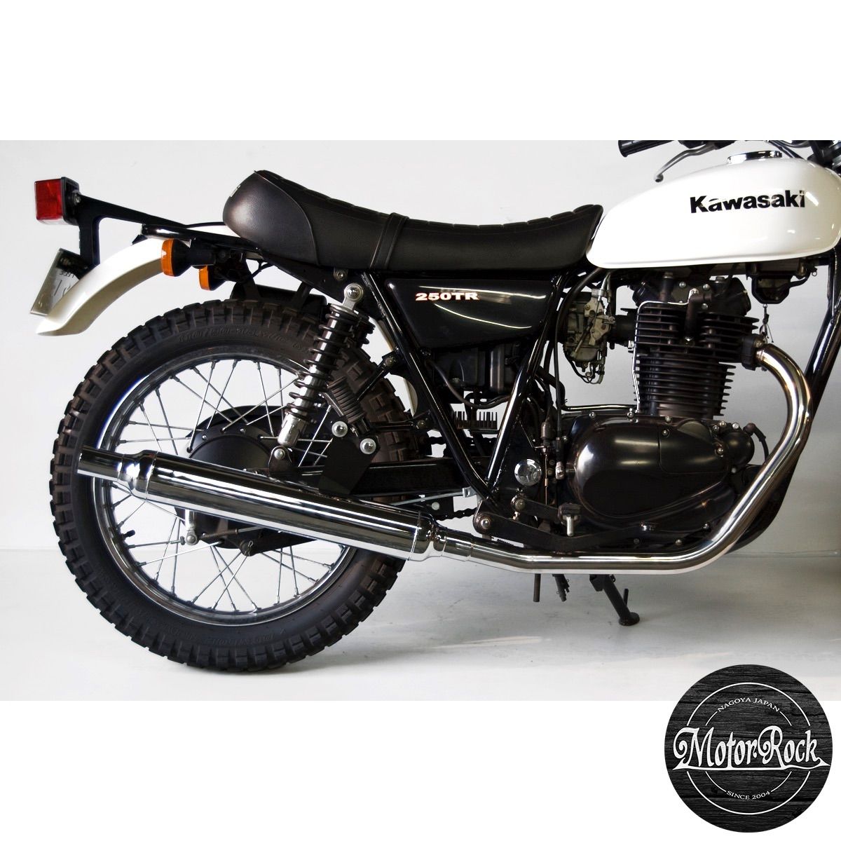 250TR用 ヴィンテージマフラー フルエキ ダウン MOTOR ROCK (MR-EX063D)