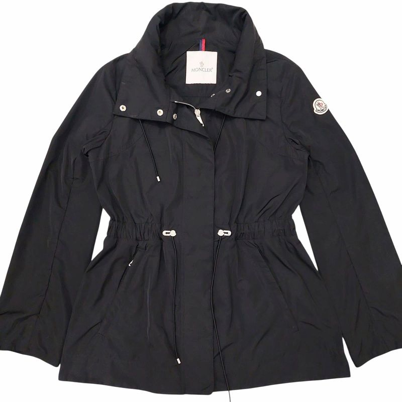 モンクレール MONCLER OCRE ジップアップジャケット ブルゾン スタンド 2way フード付き ロゴ F10931B71600C0276 1 黒 ブラック 0608