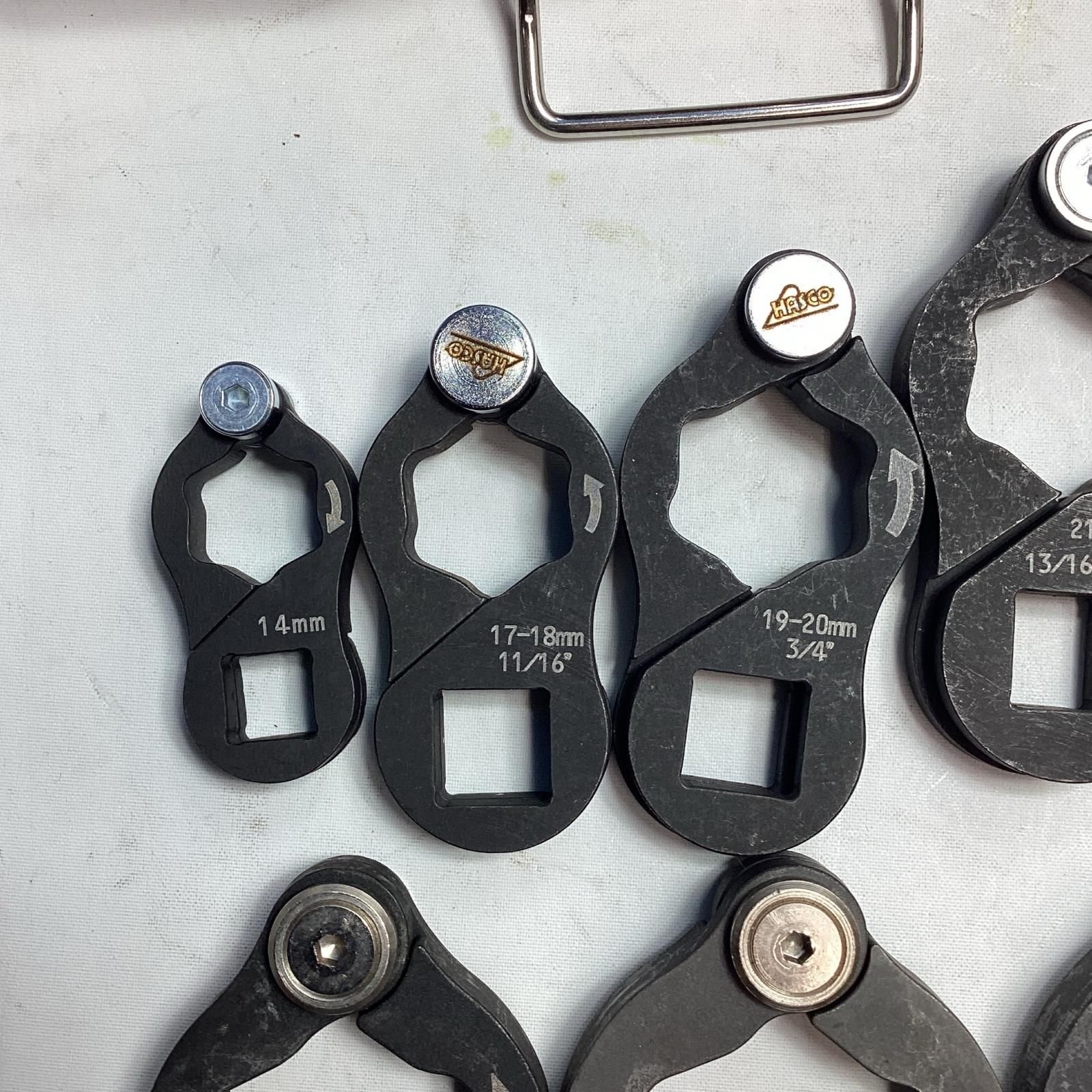 HASCO ハンドツール バタフライレンチ 8本セット 14mm 17-18mm 19-20mm 21-22mm 23-24mm 27mm 30mm 32mm ケース付