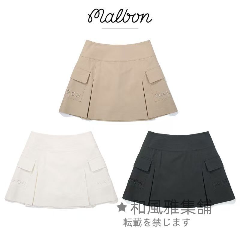 malbon golf マルボンゴルフ スカート ゴルフウェア 安全パンツ付き レディース スポーツ バドミントン テニス ミニスカート キュロット プ
